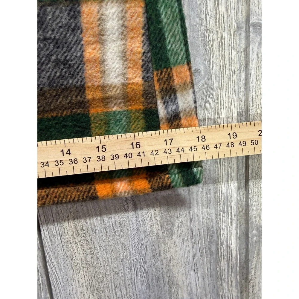 FH2 Fashion Green Orange Plaid Mini Skirt Made in Italy Size S Academic Preppy